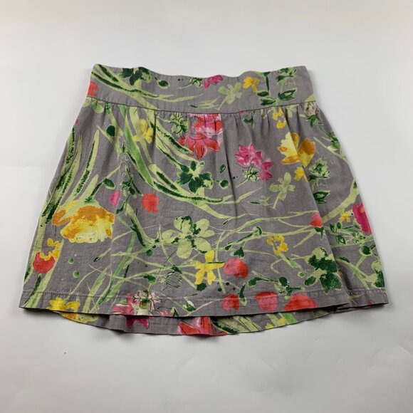 Old Navy Watercolor Floral Linen Blend Mini Skirt M - Picture 1 of 4